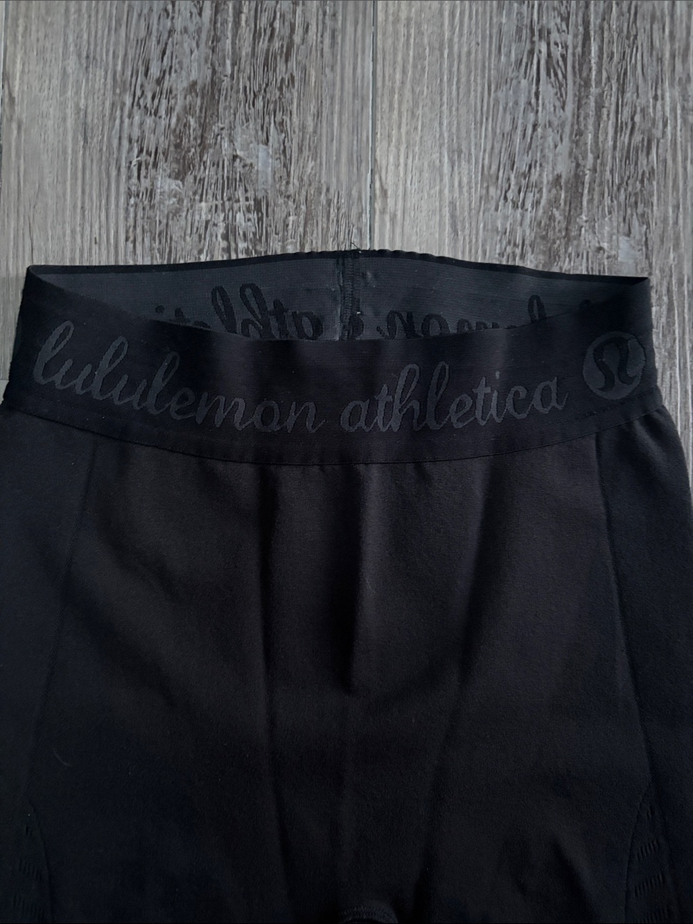 Lululemon Seamless Compression Leggings Black Logo Waistband - Picture 2 of 10
